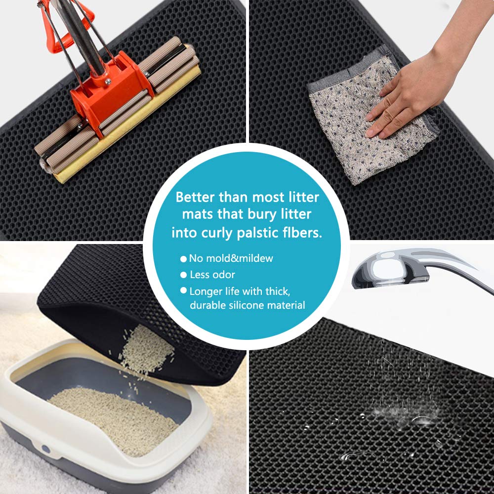 Cat Waterproof Litter Mat with a double-layer design