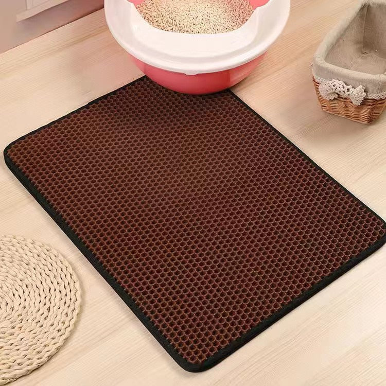 Cat Waterproof Litter Mat with a double-layer design