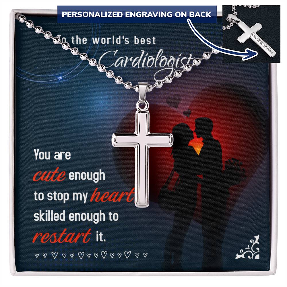 Cardiologist Cross Necklace - Personalized