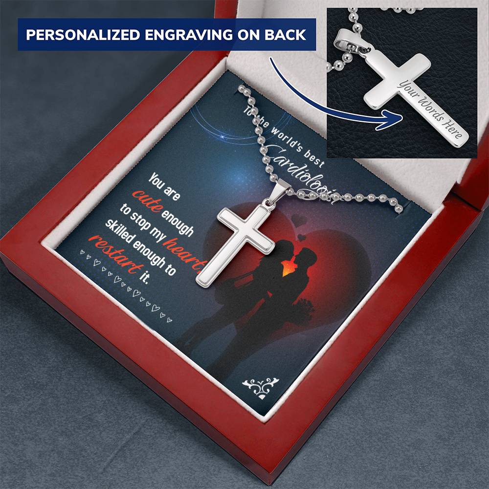 Cardiologist Cross Necklace - Personalized