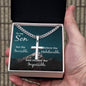 To My Son Faith Cross on Cuban Chain