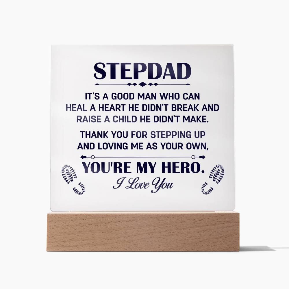 My Stepdad, My Hero! acrylic plaque