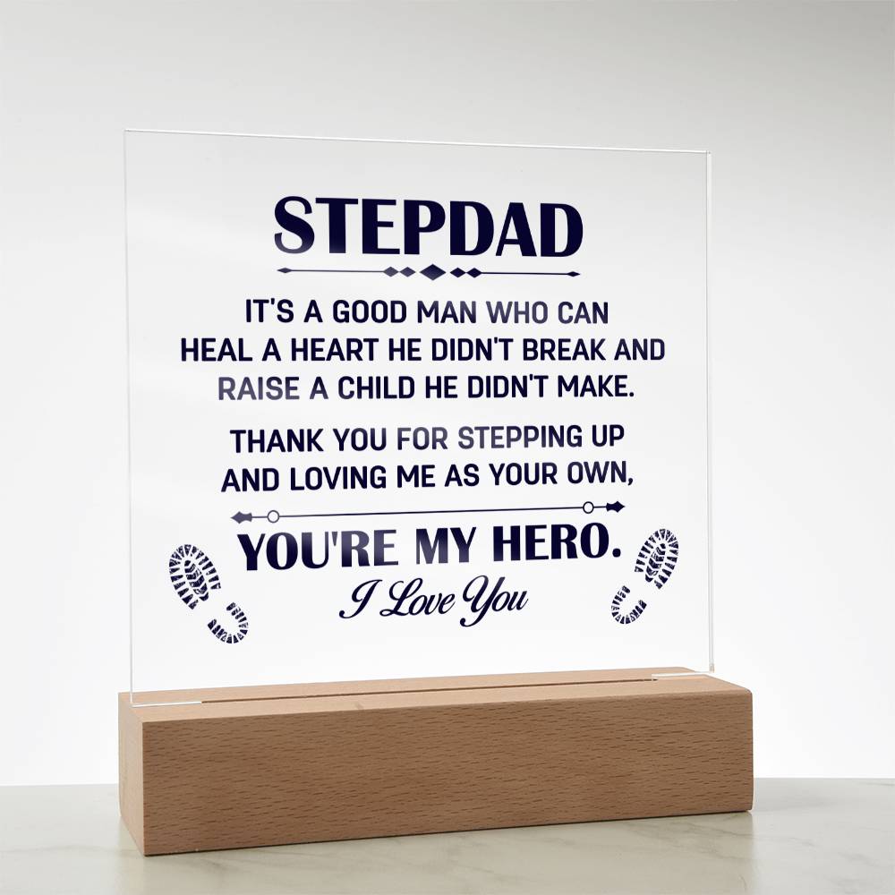 My Stepdad, My Hero! acrylic plaque