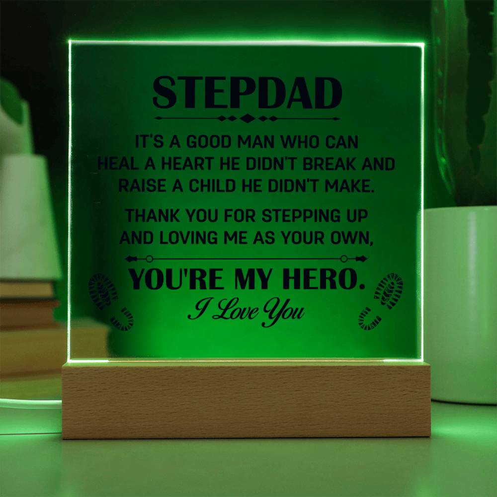 My Stepdad, My Hero! acrylic plaque