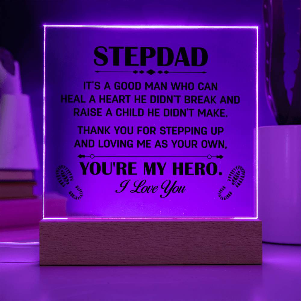 My Stepdad, My Hero! acrylic plaque