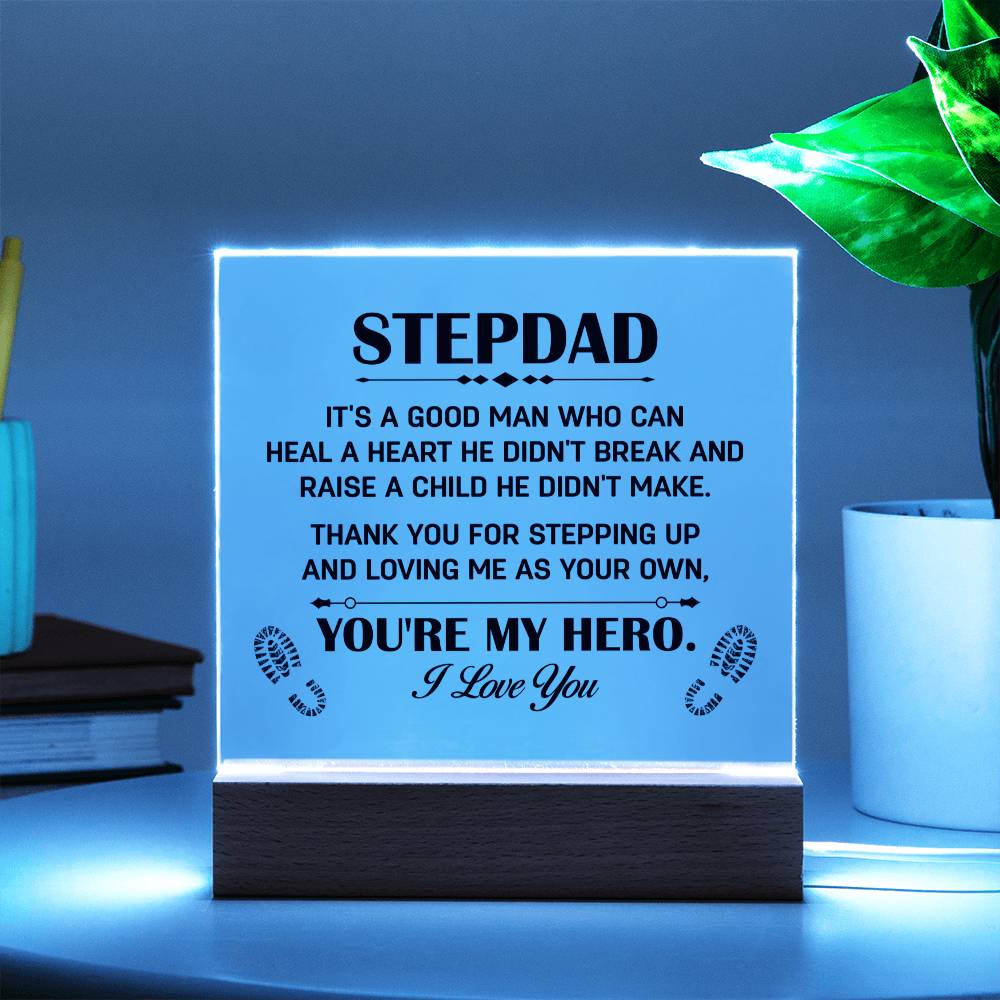 My Stepdad, My Hero! acrylic plaque