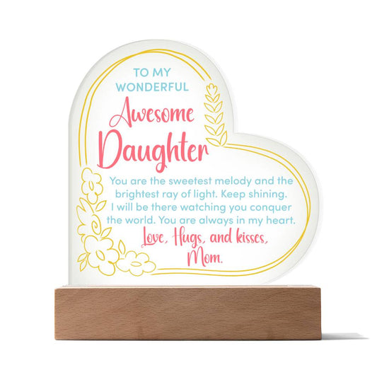 Awesome Daughter Acrylic Heart Plaque