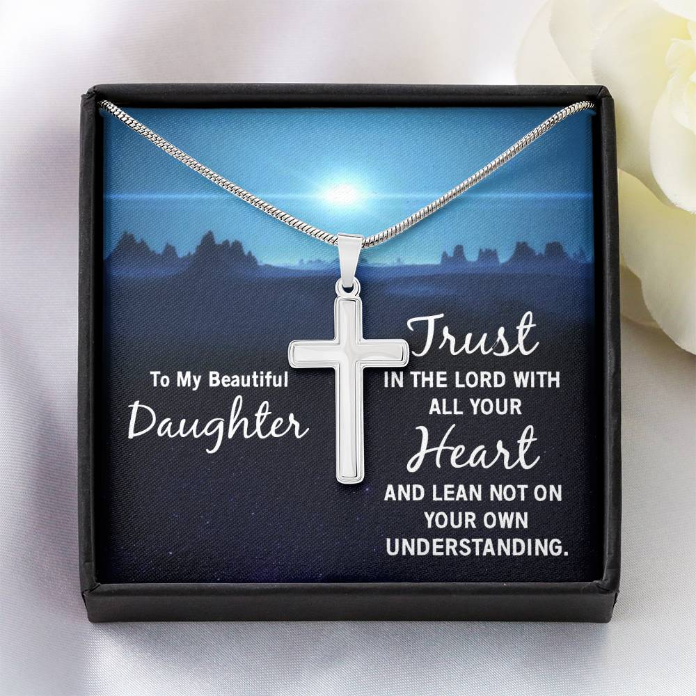 To My Daughter Faith Cross Necklace