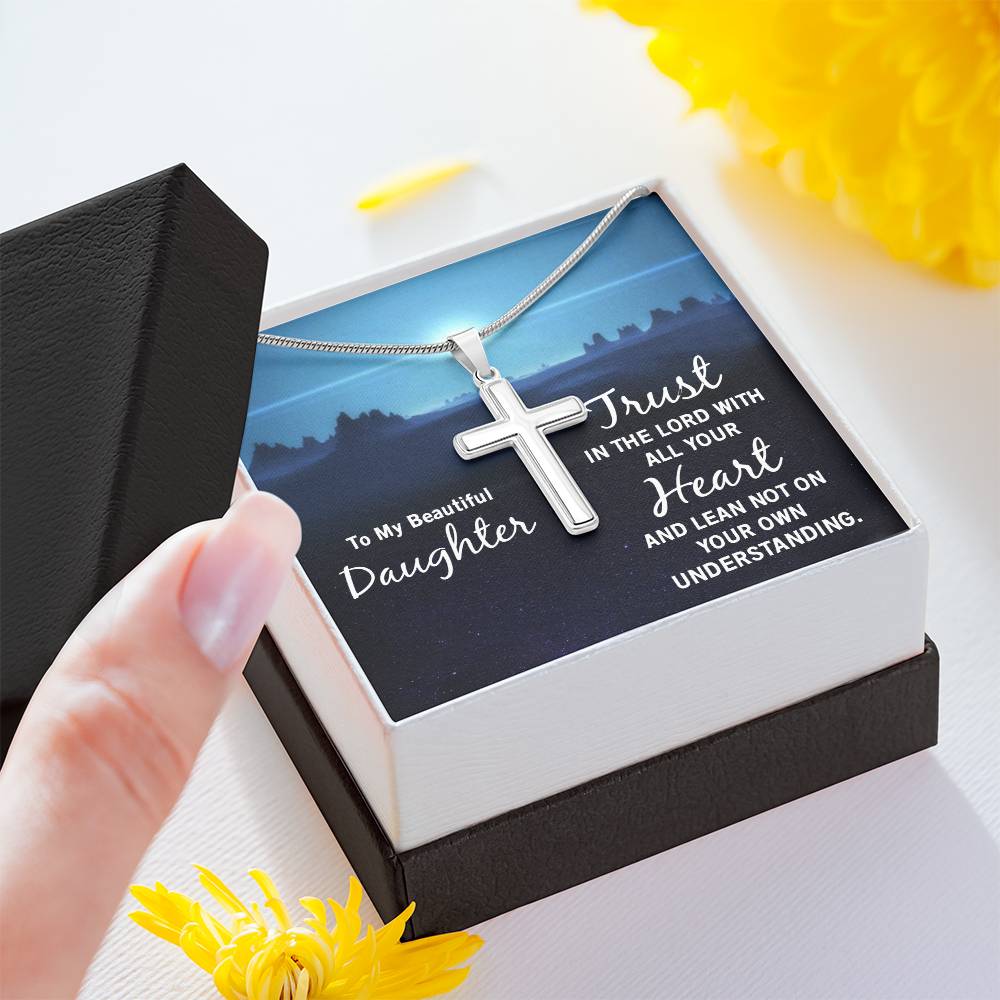 To My Daughter Faith Cross Necklace