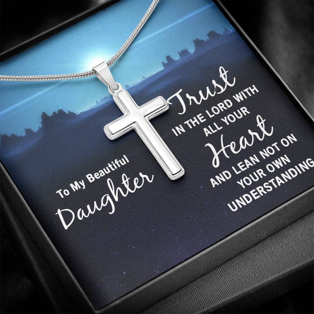 To My Daughter Faith Cross Necklace