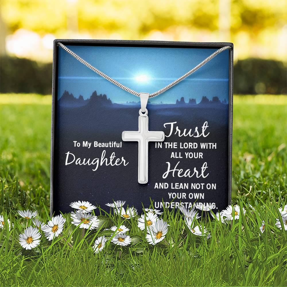 To My Daughter Faith Cross Necklace