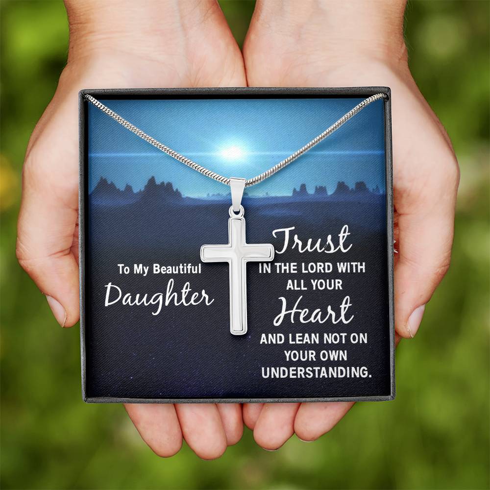 To My Daughter Faith Cross Necklace