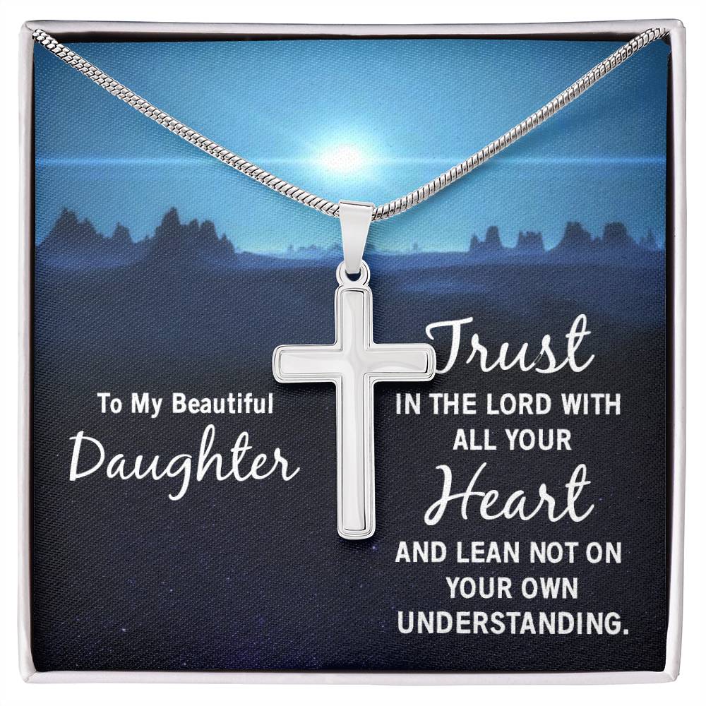 To My Daughter Faith Cross Necklace