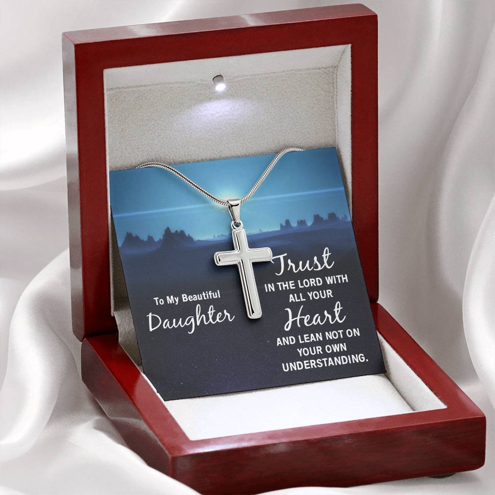 To My Daughter Faith Cross Necklace