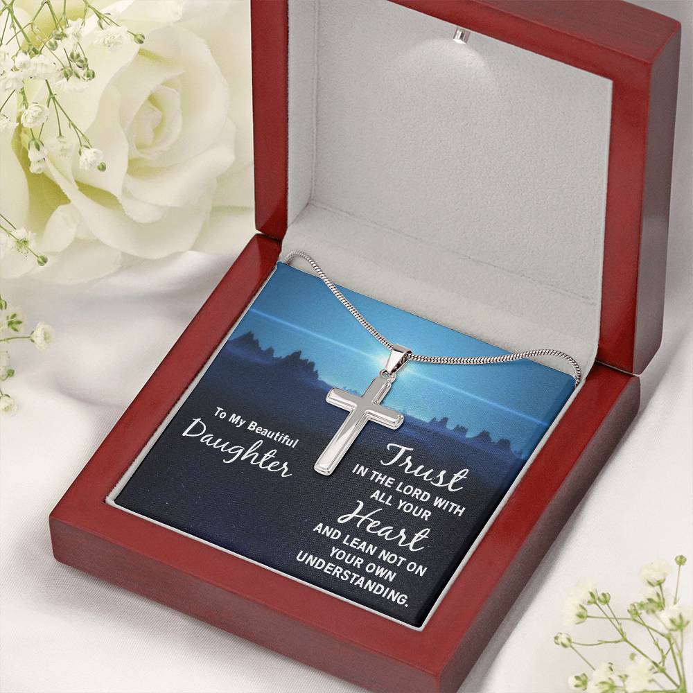 To My Daughter Faith Cross Necklace