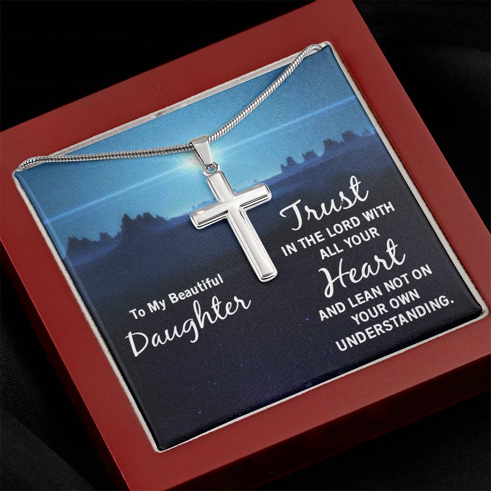 To My Daughter Faith Cross Necklace