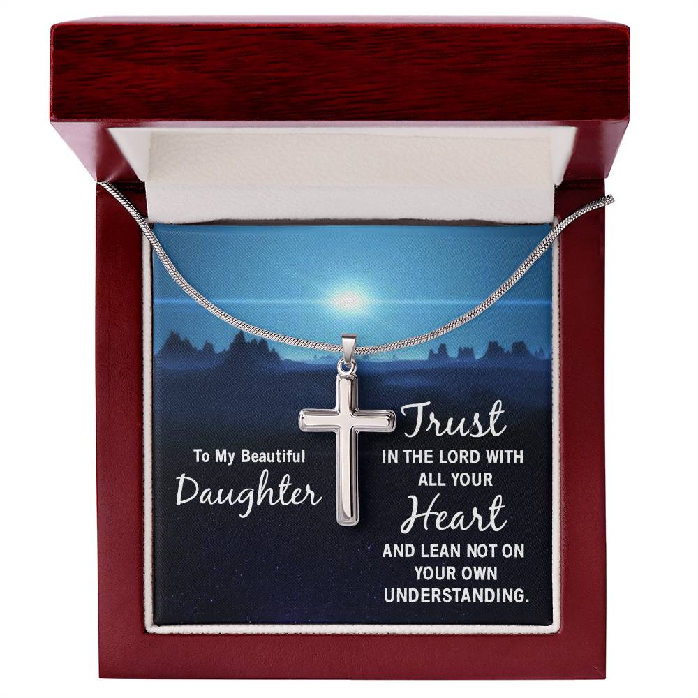 To My Daughter Faith Cross Necklace