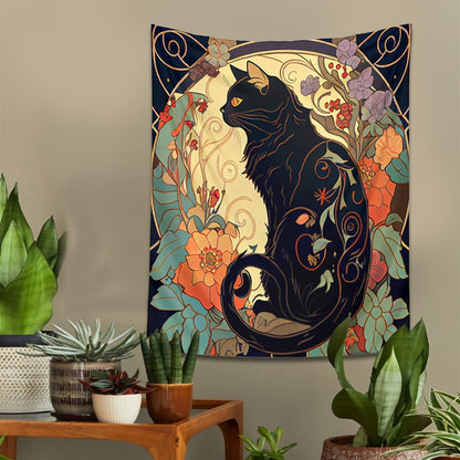 Psychedelic Cat Tapestry