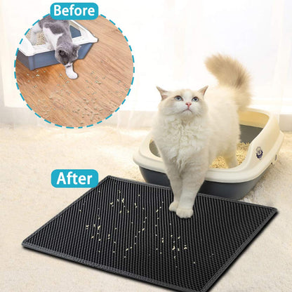 Cat Waterproof Litter Mat with a double-layer design