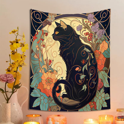 Psychedelic Cat Tapestry