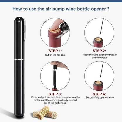 Air Pump Wine Bottle Opener with Foil Cutter