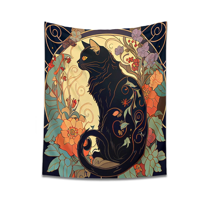 Psychedelic Cat Tapestry