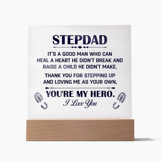 My Stepdad, My Hero! acrylic plaque