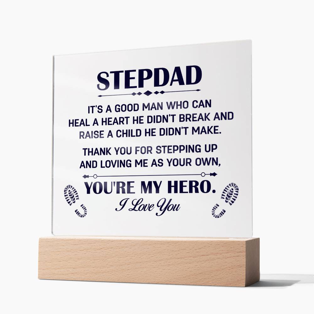 My Stepdad, My Hero! acrylic plaque