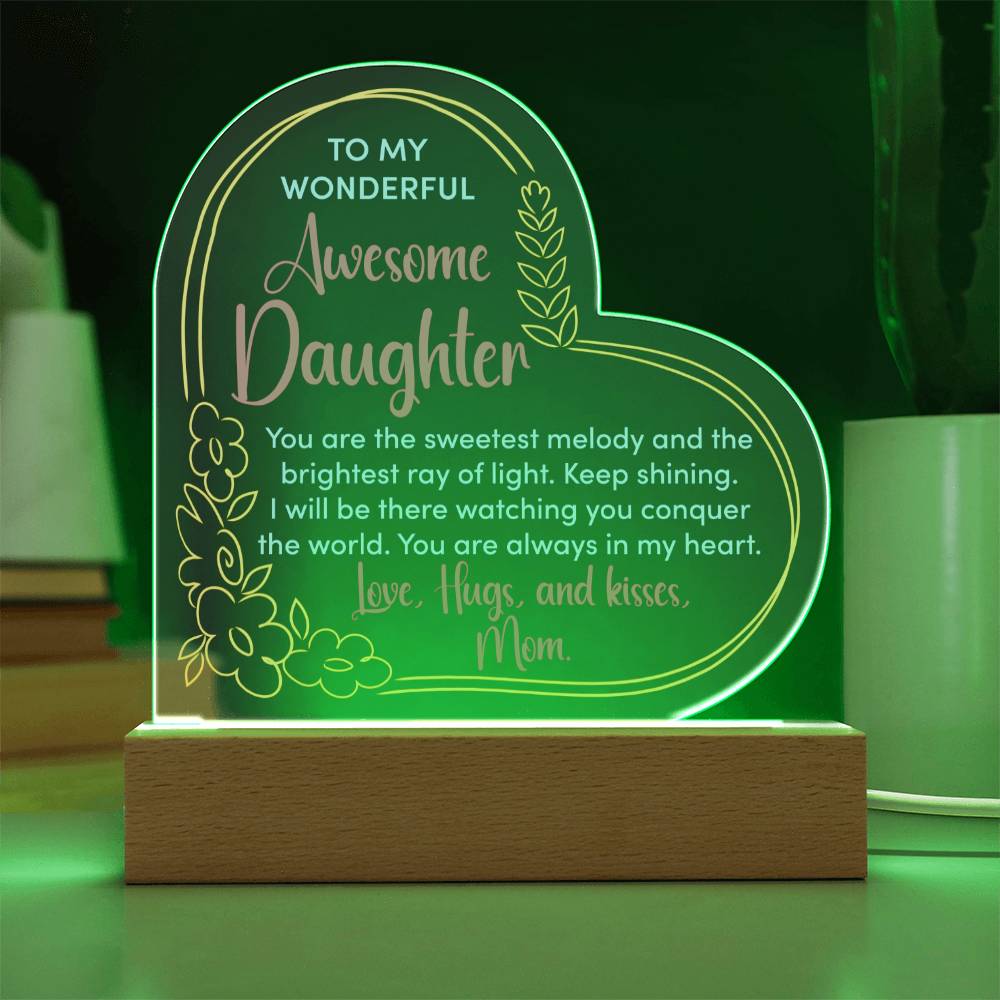 Awesome Daughter Acrylic Heart Plaque